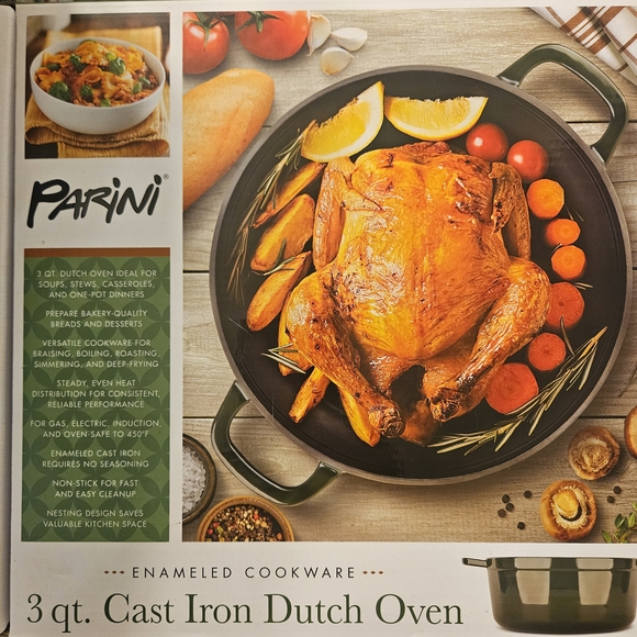 Black Cast Iron Dutch Oven BRAND NEW IN THE BOX - Picture 1 of 2